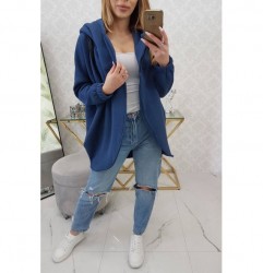 Dámska mikina s krátkym zipsom MI9110 jeans Univerzálna Jeans #8