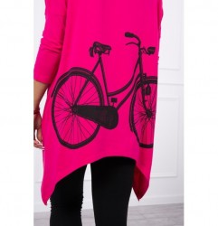 Dámska mikina s potlačou bicykla MI9139 fuchsia Univerzálna Fuchsia #3