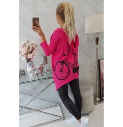 Dámska mikina s potlačou bicykla MI9139 fuchsia Univerzálna Fuchsia #5