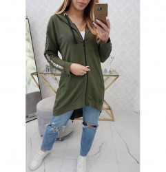 Dámska mikina so zipsom vzadu MI8997 tmavozelená Univerzálna Zelená #5