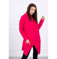 Dámska tunika s prekladanou prednou časťou oversize MI0017 fuchsia Univerzálna Fuchsia