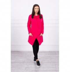 Dámska tunika s prekladanou prednou časťou oversize MI0017 fuchsia Univerzálna Fuchsia #1