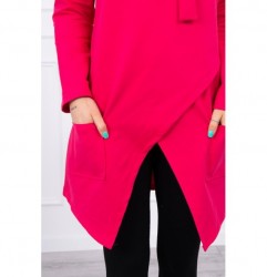 Dámska tunika s prekladanou prednou časťou oversize MI0017 fuchsia Univerzálna Fuchsia #3