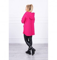 Dámska zateplená mikina s predĺženým chrbtom MI68652 fuchsia Univerzálna Fuchsia #1