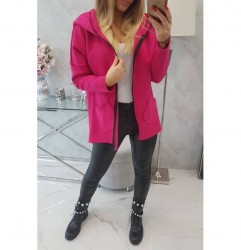 Dámska zateplená mikina s predĺženým chrbtom MI68652 fuchsia Univerzálna Fuchsia #5