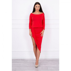 Dámske asymetrické šaty MI8923 červené Univerzálna Červená