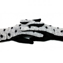 Dámske bodkované rukavice GLC39 šedé Made in Italy Univerzálna Šedá #1