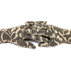 Dámske rukavice Jacquard GJG01 hnedé Made in Italy Univerzálna Hnedá #1