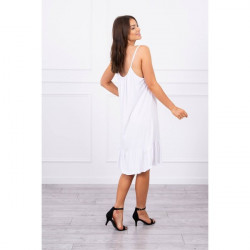 Dámske Šaty s tenkými ramienkami MI9080 biele Univerzálna Biela #4