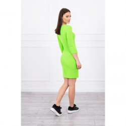 Dámske šaty s výstrihom MI8863 zelený neón Univerzálna Zelená/neón #1