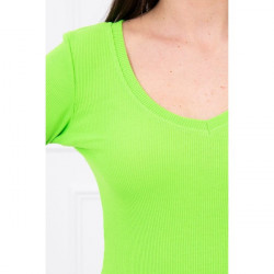 Dámske šaty s výstrihom MI8863 zelený neón Univerzálna Zelená/neón #3