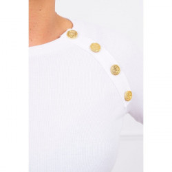 Dámske šaty zdobené gombíkmi MI5198 biele Univerzálna Biela #3