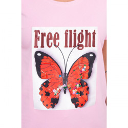Dámske tričko FREE FLIGHT MI5404 pudrovo ružové, Uni, Pudrová ružová #2