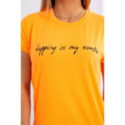 Dámske tričko SHOPPING IS MY CARDIO neónovo oranžové MI65297 Univerzálna Oranžová/neón #2