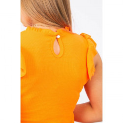 Dámske tričko zdobené volánikmi MI9092 neónovo oranžové Univerzálna Oranžová/neón #2