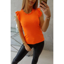 Dámske tričko zdobené volánikmi MI9092 neónovo oranžové Univerzálna Oranžová/neón #4