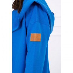 Dámsky kardigán s kapucňou MI9077 azurovo modrý Univerzálna Modrá #4