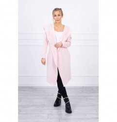 Dámsky kardigán s kapucňou MI9077 svetlo pudrovo ružový Univerzálna Pudrová ružová #2
