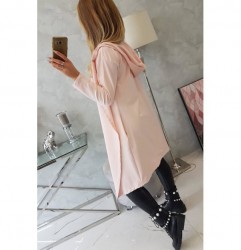 Dámsky kardigán s kapucňou MI9077 svetlo pudrovo ružový Univerzálna Pudrová ružová #7