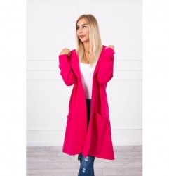 Dámsky kardigán s kapucňou oversize MI0044 fuchsia Univerzálna Fuchsia