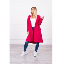 Dámsky kardigán s kapucňou oversize MI0044 fuchsia Univerzálna Fuchsia #2