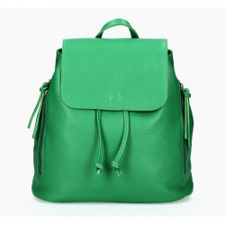 Dámsky kožený batoh 420 zelený Made in italy Zelená