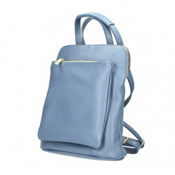 Dámsky kožený batoh MI899 blankytne modrý Made in Italy Blankytna modrá