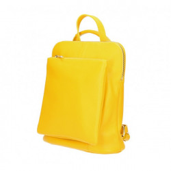 Dámsky kožený batoh MI899 žltý Made in Italy Žltá