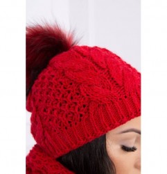 Dámsky set čiapka a šál K110 červený Univerzálna Červená #2