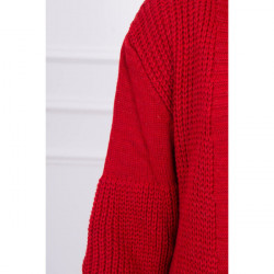 Dámsky sveter dlhý kardigán MI2019-2 červený, Červená #3