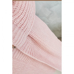 Dámsky sveter dlhý kardigán MI2019-2 pudrovo ružový, Pudrová ružová #7