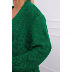 Dámsky sveter dlhý kardigán MI2019-2 zelený Univerzálna Zelená #3
