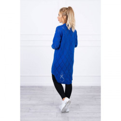 Dámsky sveter s geometrickým vzorom MI2020-4 azurovo modrý Univerzálna Modrá #2