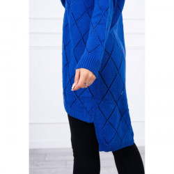 Dámsky sveter s geometrickým vzorom MI2020-4 azurovo modrý Univerzálna Modrá #3