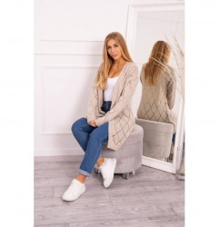 Dámsky sveter s geometrickým vzorom MI2020-4 béžový Univerzálna Béžová #3