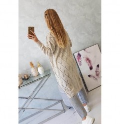 Dámsky sveter s geometrickým vzorom MI2020-4 béžový Univerzálna Béžová #5