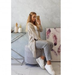 Dámsky sveter s geometrickým vzorom MI2020-4 béžový Univerzálna Béžová #6