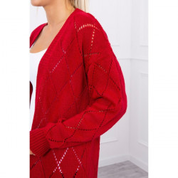 Dámsky sveter s geometrickým vzorom MI2020-4 červený Univerzálna Červená #3