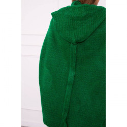 Dámsky sveter s kapucňou a rukávmi typ netopiera MI2019-16 zelený Univerzálna Zelená #3