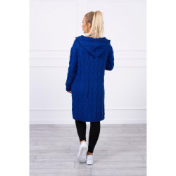 Dámsky sveter s kapucňou a vreckami MI2019-24 azurovo modrý Univerzálna Modrá #1