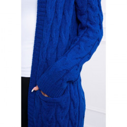 Dámsky sveter s kapucňou a vreckami MI2019-24 azurovo modrý Univerzálna Modrá #3
