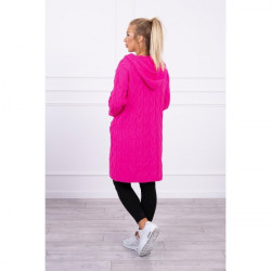 Dámsky sveter s kapucňou a vreckami MI2019-24 neónovo ružový Univerzálna Ružová/neón #1