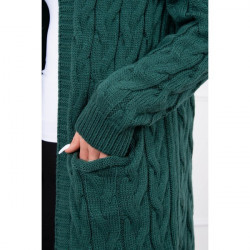 Dámsky sveter s kapucňou a vreckami MI2019-24 zelený Univerzálna Zelená #3