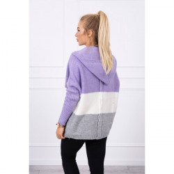 Dámsky sveter s kapucňou MI2019-15 fialový Univerzálna Fialová #1