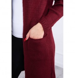 Dámsky sveter s kapucňou MI2020-10 bordový Univerzálna Bordová #3