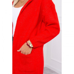 Dámsky sveter s kapucňou MI2020-10 červený Univerzálna Červená #3