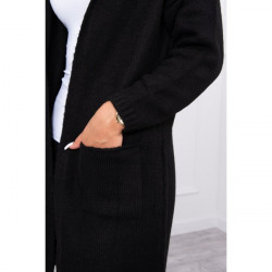 Dámsky sveter s kapucňou MI2020-10 čierny Univerzálna Čierna #3
