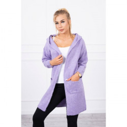 Dámsky sveter s kapucňou MI2020-10 fialový Univerzálna Fialová