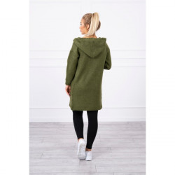 Dámsky sveter s kapucňou MI2020-10 khaki Univerzálna Zelená #1
