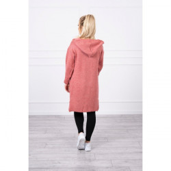 Dámsky sveter s kapucňou MI2020-10 svetloružový Univerzálna Ružová #1